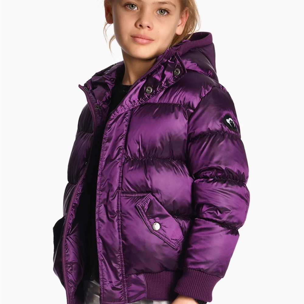 Appaman metallic purple grape puffy girls coat size 3T